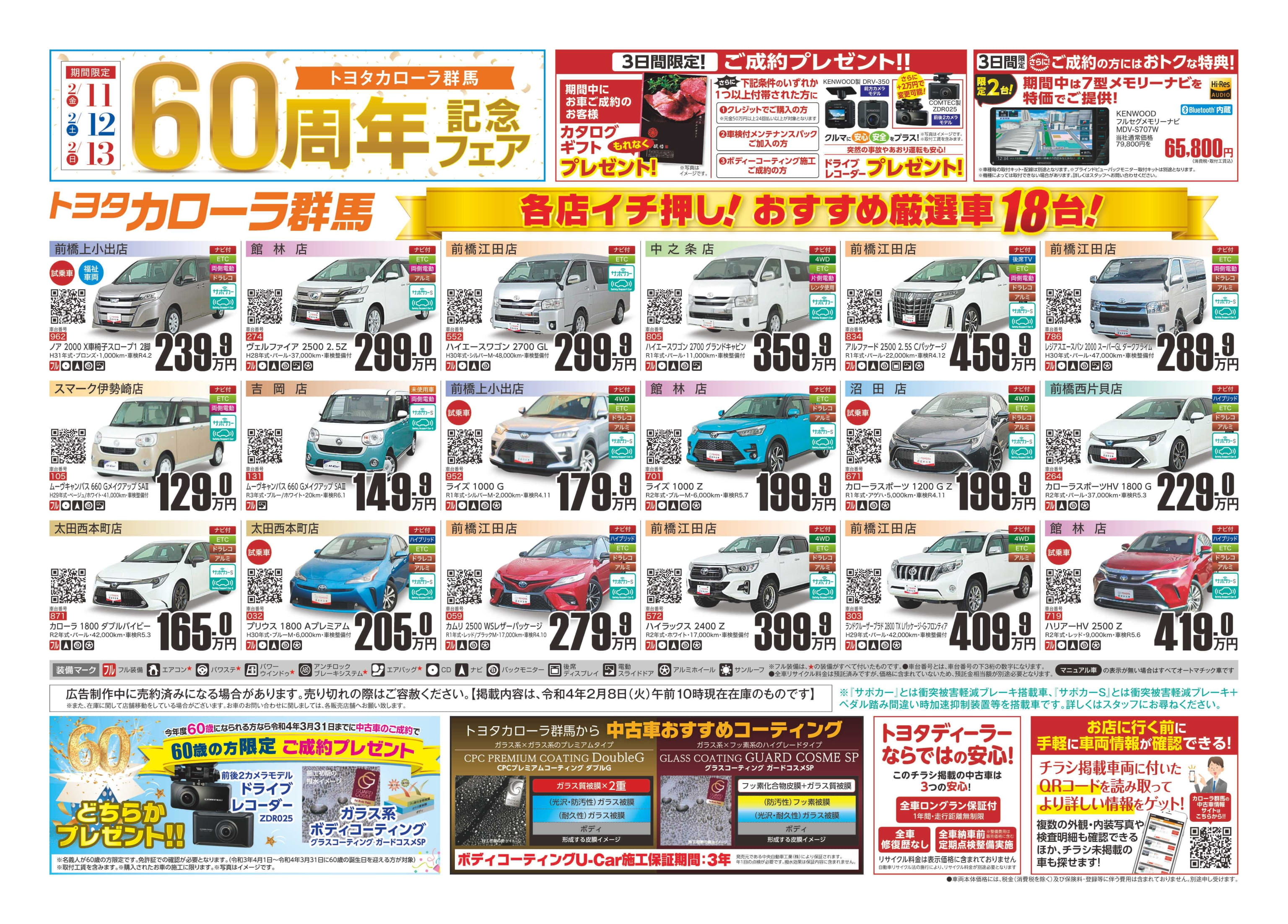 中古車おすすめ情報 トヨタカローラ群馬株式会社