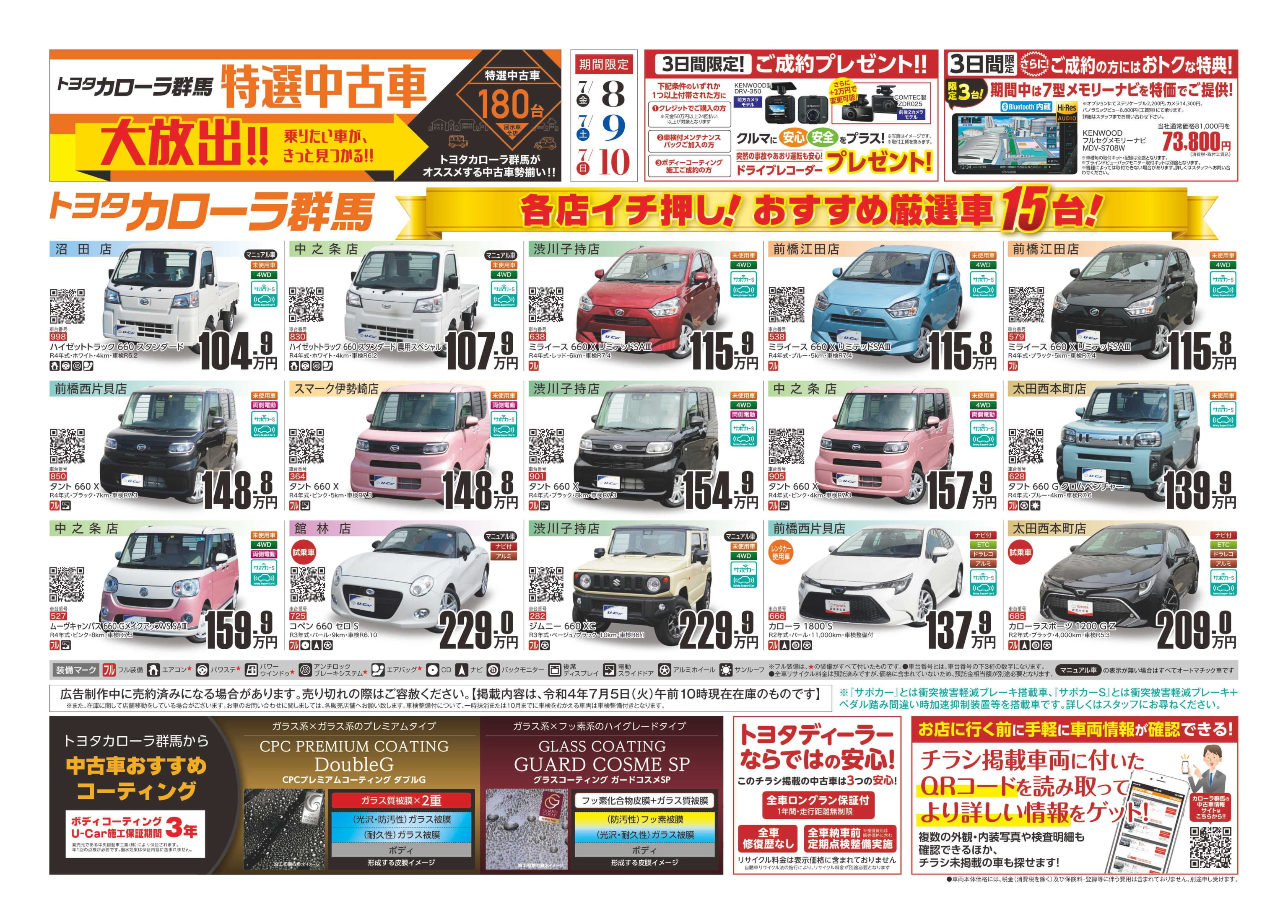 中古車おすすめ情報 トヨタカローラ群馬株式会社